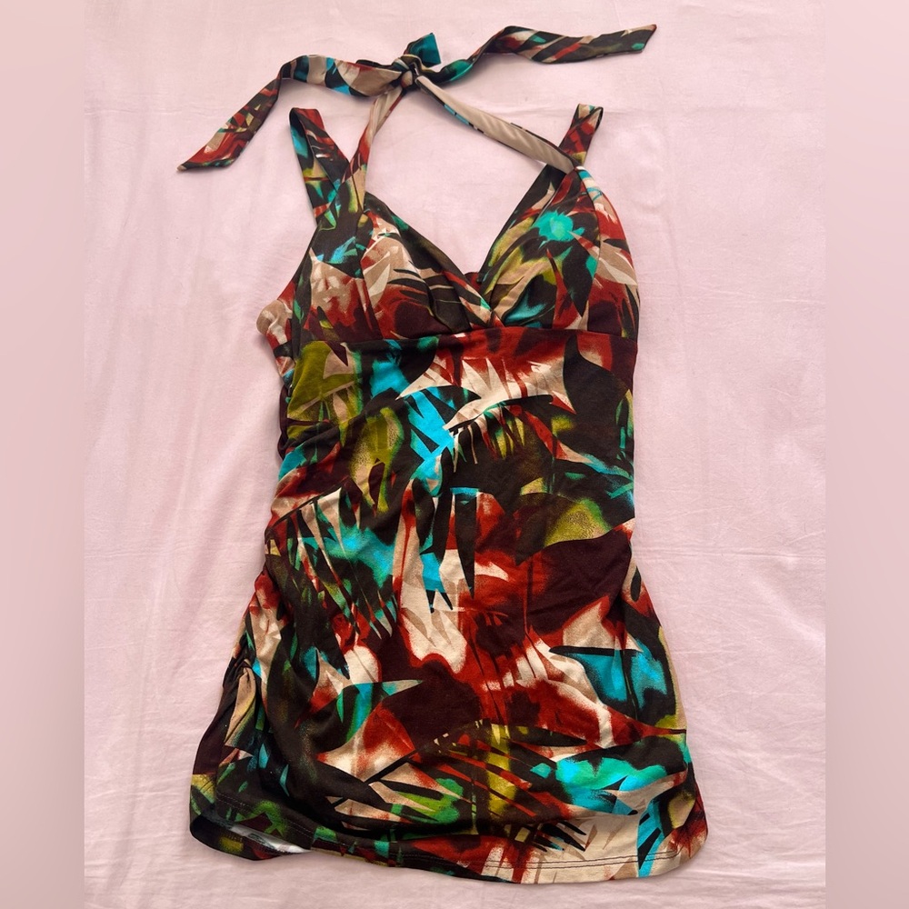 Cache Multicolor Tropical Halter Top - image 1